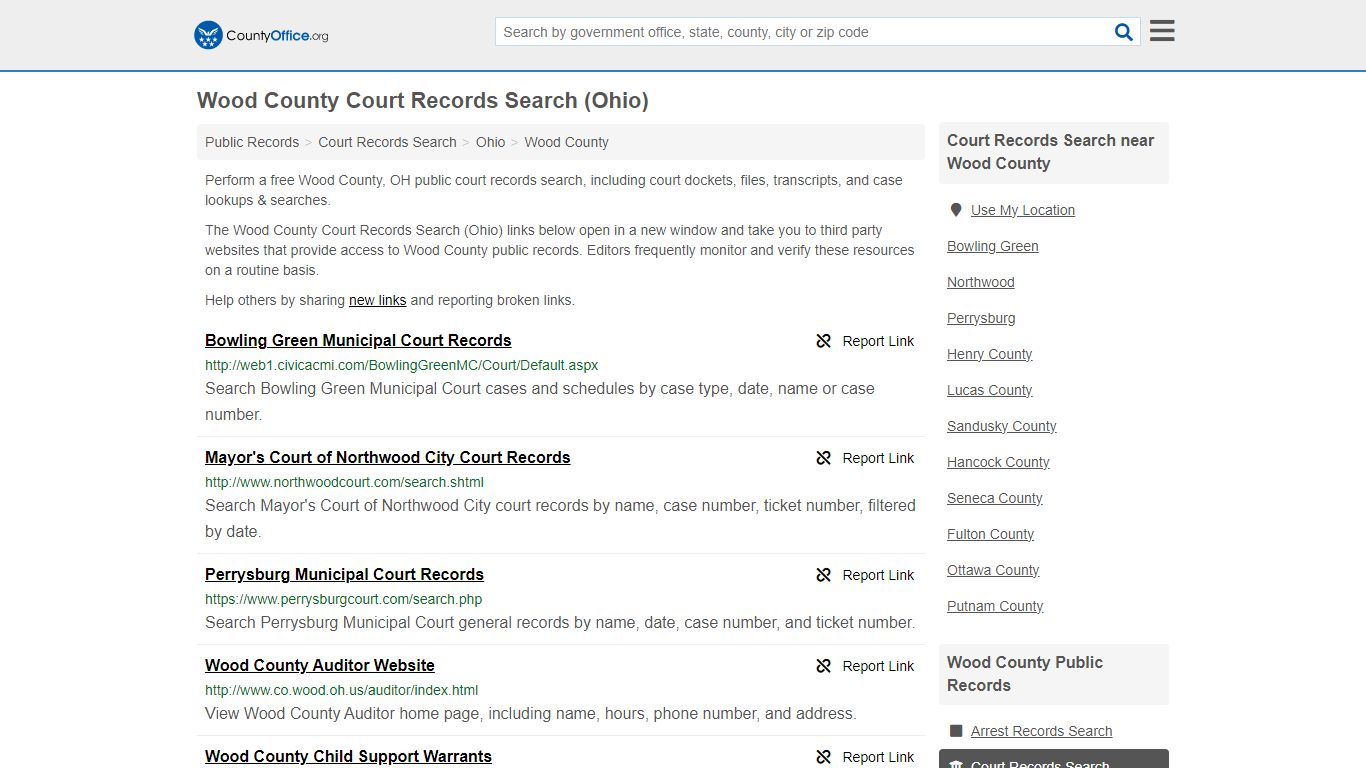 Wood County Court Records Search (Ohio) - County Office