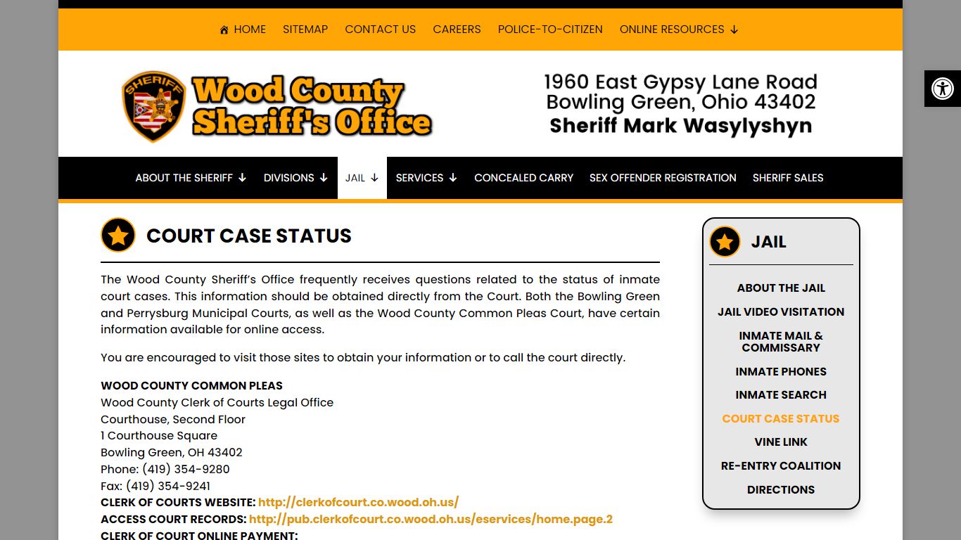 COURT CASE STATUS - Wood County Sheriff's Office